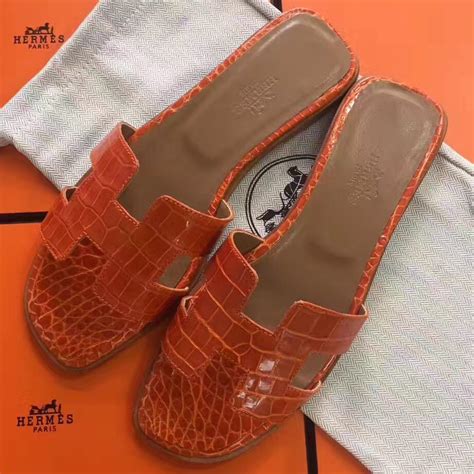 hermes croc oran sandals|Hermes oran crocodile sandals.